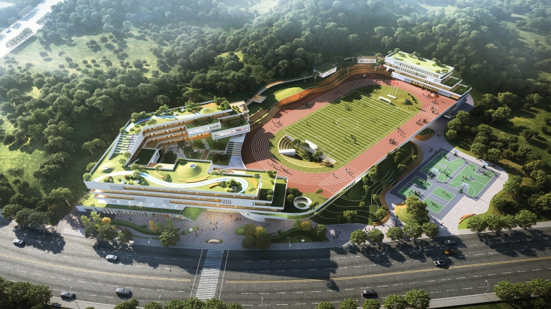 書山云臺，和成自然一一和印初中建設(shè)項目設(shè)計